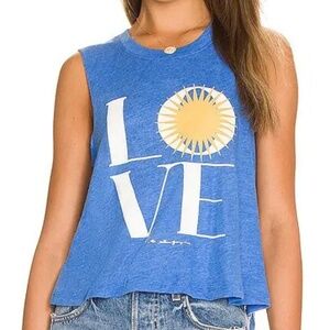 NWT SPIRITUAL GANGSTER  Love Crop Tank In Blue